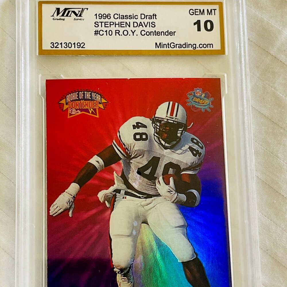 1996 CLASSIC DRAFT **STEPHEN DAVIS #C10 R.O.Y. CONTENDER. GEM MT 10